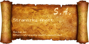 Stranszky Anett névjegykártya