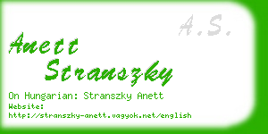 anett stranszky business card